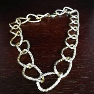 Handmade: gold loop chain choker necklace